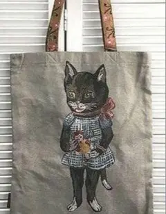 新品 ナタリーレテ レクタングル トートバッグ ブラックキャット 猫 