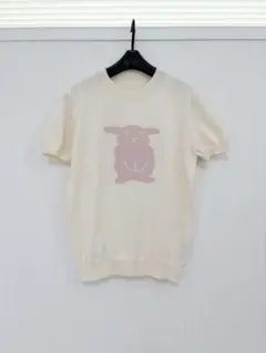 美品SAISONDEPAPILLON大人可愛いうさぎハイゲージ サマーニットM