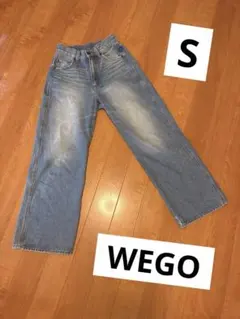 WEGO ライトブルーワイドレッグデニム S