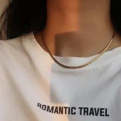 高品質サージカルステンレス 4mm編み込みチェーン ゴールド 金アレ ネックレス