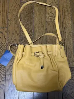 コールハーン未使用品イエロー レザー ショルダーバッグ