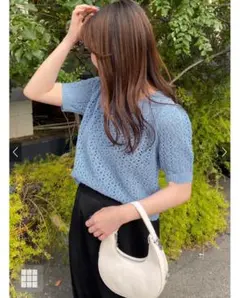 GRL 透かし編みショート丈トップス