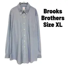 Brooks Brothers 白青ストライプ ボタンダウンシャツ コットン