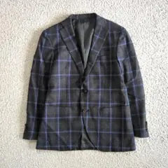 Vintage トラッド チェック柄 テーラードジャケット M カシミア混のサムネイル