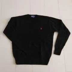 【人気定番　美品】Ralph Lauren Vネックセーター 140 ブラック
