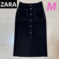 【ZARA】早い者勝ち‼️ブラックタイトスカート ボタンフロント★匿名配送