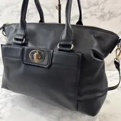 kate spade ケイトスペード ターンロック 本革 レザー ハンドバッグ