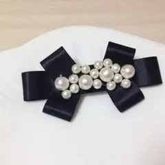 パーティバレッタ、ヘアーアクセサリー、コットンパールアクセサリー(送料込み)