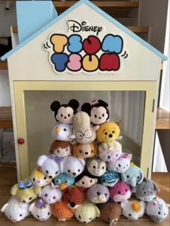 Disney ツムツムぬいぐるみ収納ボックスとキャラクター30体セット