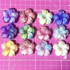 【新品②】デコパーツ プラパーツ プルメリア フラワー 花 12個 まとめ売り