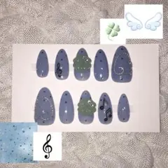 ネイルチップ ウィッシュコア 平成女児 クローバー 音符 星 羽