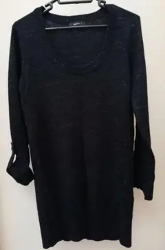 COMME CA ISM フリーサイズ　レディース　黒ラメ入り　ワンピース