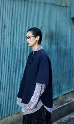 2024SS 美品 今季 ENFOLD SHIRT COMBI PULLOVER ENFOLD 2024 SHIRT COMBI PULLOVER ネイビー - メルカリ