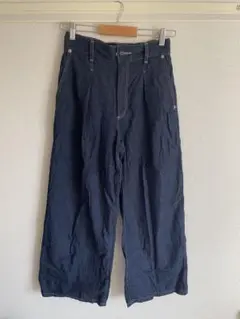 GU ダークブルーデニム ワイドパンツ ハイウエスト