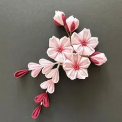 No.710 つまみ細工　髪飾り　ヘアクリップ　桜　卒業式　七五三　成人式