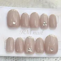 【現品販売】ネイルチップ　シンプル　上品　ラメフレンチ