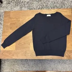 Te chichi　テチチ　ネイビー　Vネックセーター　長袖　M　匿名配送