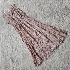 【トーキョーファッション】 (M) ノースリーブフレアワンピース 花柄 ピンク