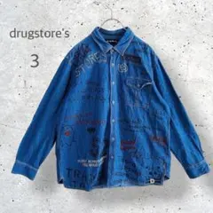 【drugstore's】　個性的　デニムシャツ　ダンガリーシャツ　アニマル柄のサムネイル