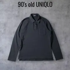 90's old UNIQLO 極美品 黒 厚地コットンポロオールドユニクロ L
