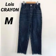 Lois CRAYON ダークブルー ハイウエストデニム 裾フリンジ Mのサムネイル
