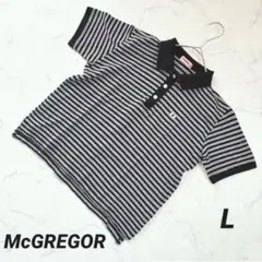 【マックレガー】 ポロシャツ 半袖 ボーダー 黒 白 ワンポイント ゴルフのサムネイル