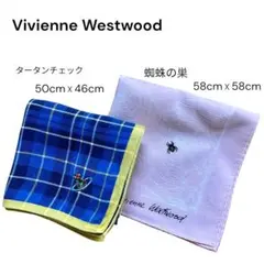 レアヴィヴィアンウエストウッド紫・青チェックハンカチバンダナスカーフ２枚セット Vivienne Westwood ハンカチ バンダナ スカーフ2枚セット - メルカリ