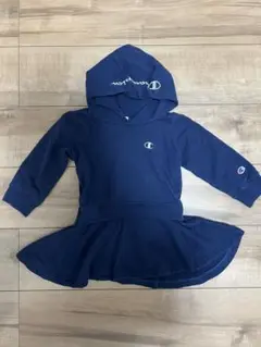 Champion スウェットワンピース ネイビー　フード付き
