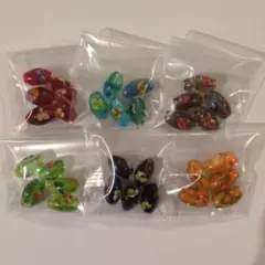 ガラスとんぼ玉ビーズ 6パックセット