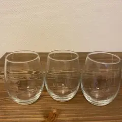 限定1セット　美品　便利　シンプルおしゃれ　脚なしワイングラス3個