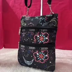 『美品』レスポートサック ビーズ装飾柄ショルダーバッグ