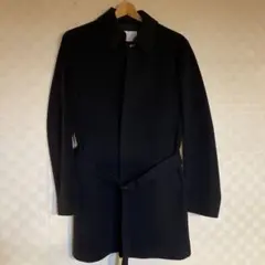 エディフェス　ステンカラーコート ベルト付き　ネイビー　メンズ　サイズM(46)