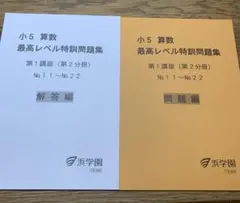 浜学園　小5 算数　最高レベル特訓問題集　計16冊 浜学園 小5算数 最高レベル特訓問題集&解答編 フルセット