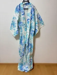 レディース 浴衣 単品 ブルー系 花柄のサムネイル