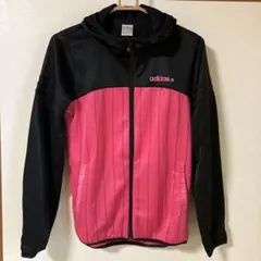 adidas NEO ジップアップパーカー ピンク ブラック Lのサムネイル