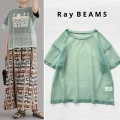 試着のみ Ray BEAMS チュール シアー ハーフスリーブ Tシャツのサムネイル
