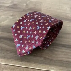 ブルガリBVLGARI アニマル柄 うさぎ シルク100% ネクタイ