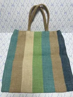 TARANGO タランゴ　ジュートトートバッグ　マルチストライプ　かごバッグ