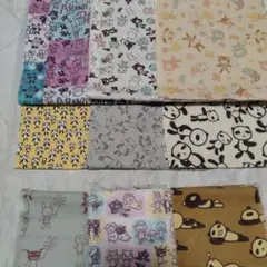 6枚+おまけ　アランジアロンゾ　ぱんだ　パンダ　生地　はぎれ　カットクロス
