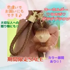 うさぎ キーホルダー プレゼント お祝い お揃い 可愛い グラデーション 茶
