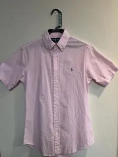 ラルフローレン 半袖BDシャツ シアサッカー 半ストライプ ピンク