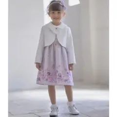 130 花柄ラベンダーワンピース