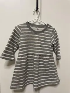 無印良品　ボーダー　スウェット　ワンピース　90