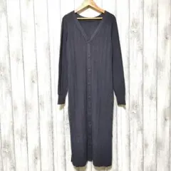 GU ジーユー (M)　リブ2WAYロングカーディガン ベルトあり