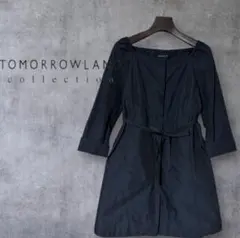 TOMORROWLANDcollectionチュニックワンピコートネイビーS〜M