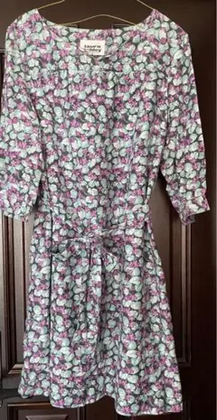 ローラアシュレイ　シルクとコットンの花柄 ワンピース チュニック　13 L-LL