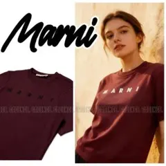 【定価2万】MARNI マルニ ロゴ 刺繍入り Tシャツ バーガンディのサムネイル