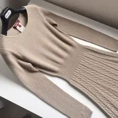 綺麗‼️カシミヤ ケーブルニット 美シルエット✨ワンピース 伸縮性◎マックスマーラ