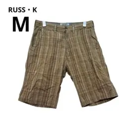 ラスケー ハーフパンツ ショートパンツ チェック柄 ブラウン アメカジ 夏物 Mのサムネイル