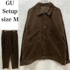 GU コーデュロイ素材 セットアップ ブラウン ジャケットパンツ サイズMのサムネイル